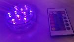 Preview: LED Lampe 10 flammig wasserdicht mit Fernbedienung Preview: led-10leds-violett